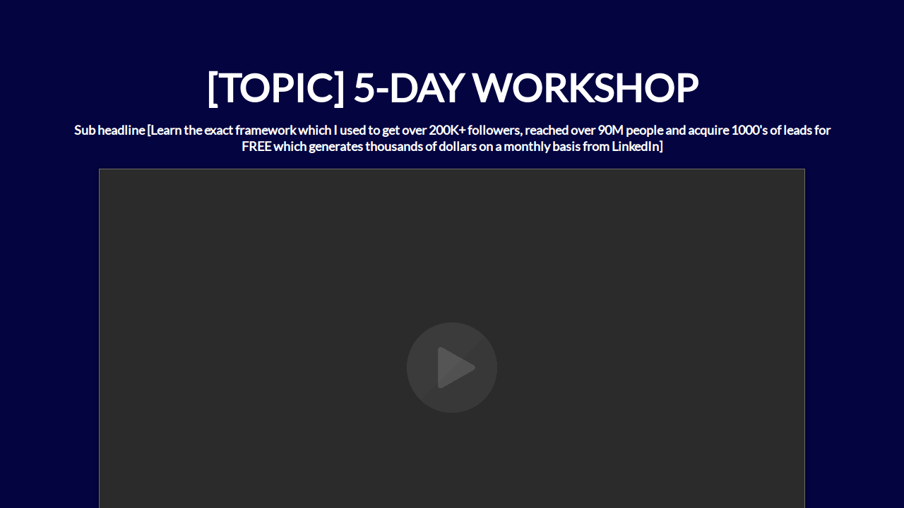 5 Day Workshop Funnel